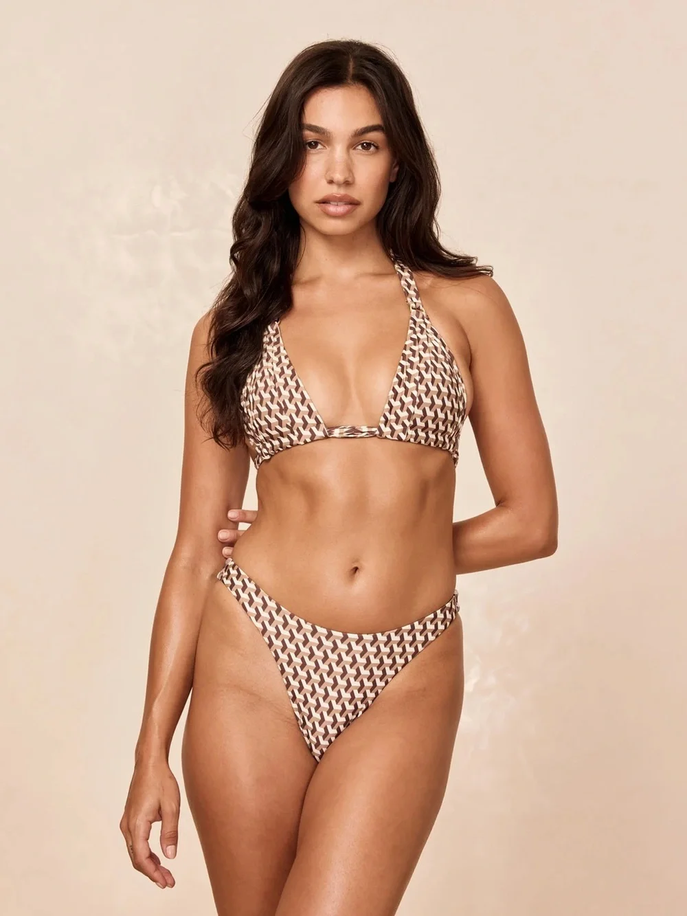 Monday swimwear Byron thong husk Geo size medium